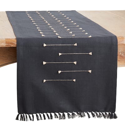 Line Design Fringe Table Runner - 16"x72"