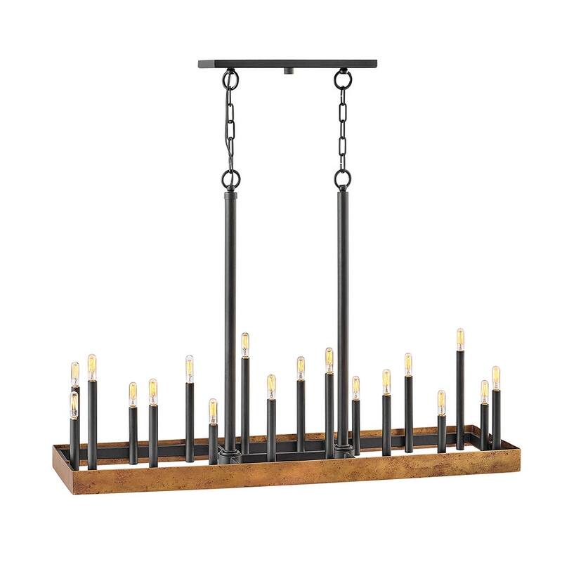 Hinkley Lighting Wells 18 Light 45" Wide Chandelier - Weathered Brass / Black