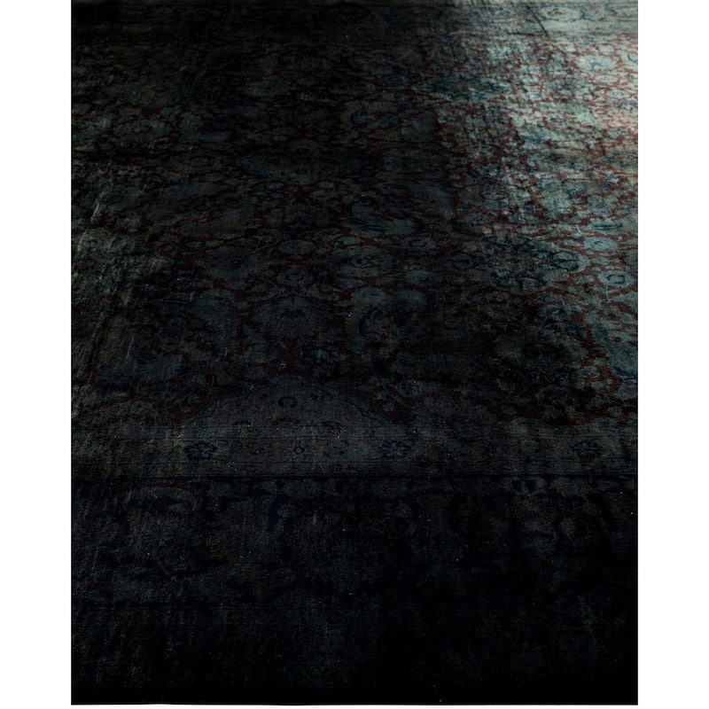 Overton Hand Knotted Wool Vintage Inspired Modern Contemporary Overdyed Brown Area Rug - 10' 2" x 17' 9"