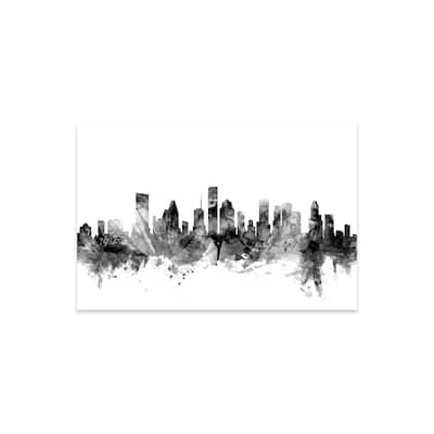 Houston, Texas In Black & White Print On Acrylic Glass by Michael Tompsett