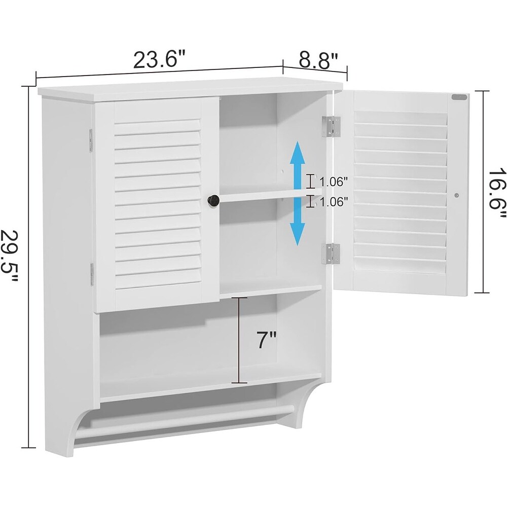 White medicine cabinet with towel bar on sale