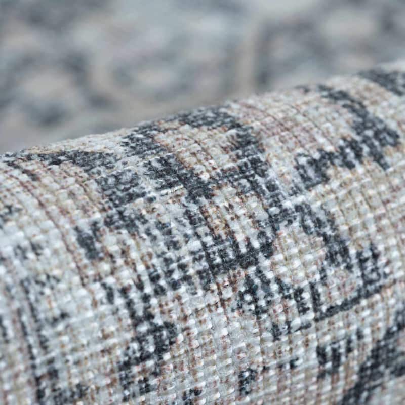 Hauteloom Hedda Living Room, Bedroom Machine Washable Area Rug - Light Gray, Ink, Gray - 2' x 2'11"