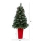 preview thumbnail 2 of 3, 55" Snowed Artificial Christmas Tree in Red Tower Planter