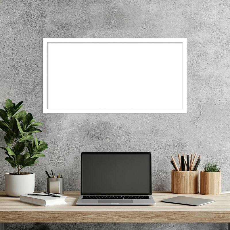 Amanti Art Svelte Clay Grey Framed Dry Erase Magnetic Board
