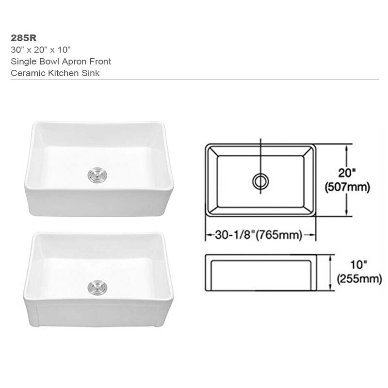 Farmhouse Apron-Front Kitchen Sink Single Bowl