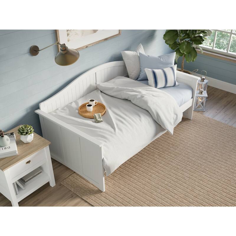 Twin Daybed - White Wood Daybed with Beadboard - Elegant & Durable Furniture - 78"L x 40"D x 34.63"H
