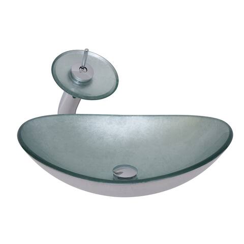 Miseno Painted Foil 21-1/2" Glass Vessel Bathroom Sink with Single