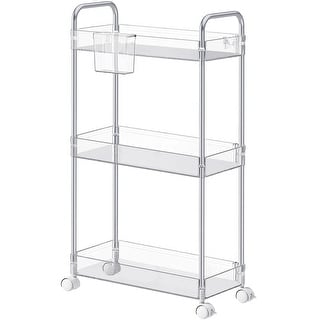 Acrylic Shelf 3 Tier,Multi-functional Rolling Practical Rrolley,Flexible & Durable