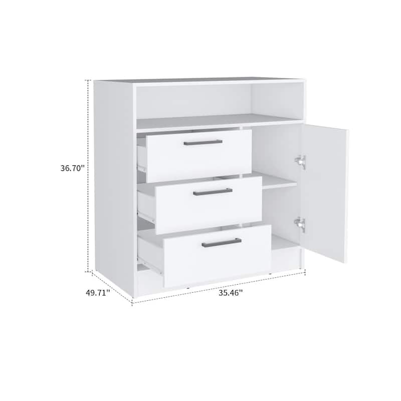 Minimalist Design Wooden Storage Cabinet, White