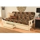 preview thumbnail 2 of 9, Somette Beli Mont Futon Set with Antique White Hardwood Frame, Rustic Pattern Cotton/Polyester Mattress, and Storage Drawers Peter's Cabin