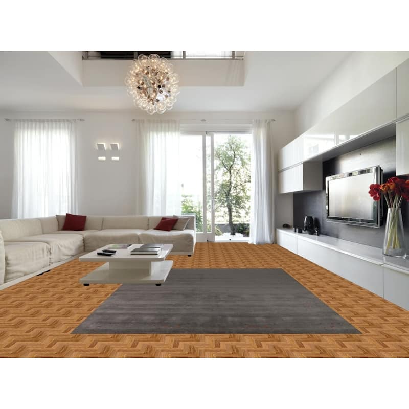 Handmade Gray Gabbeh Indian Area Rug 9x12 - 9' x 12'