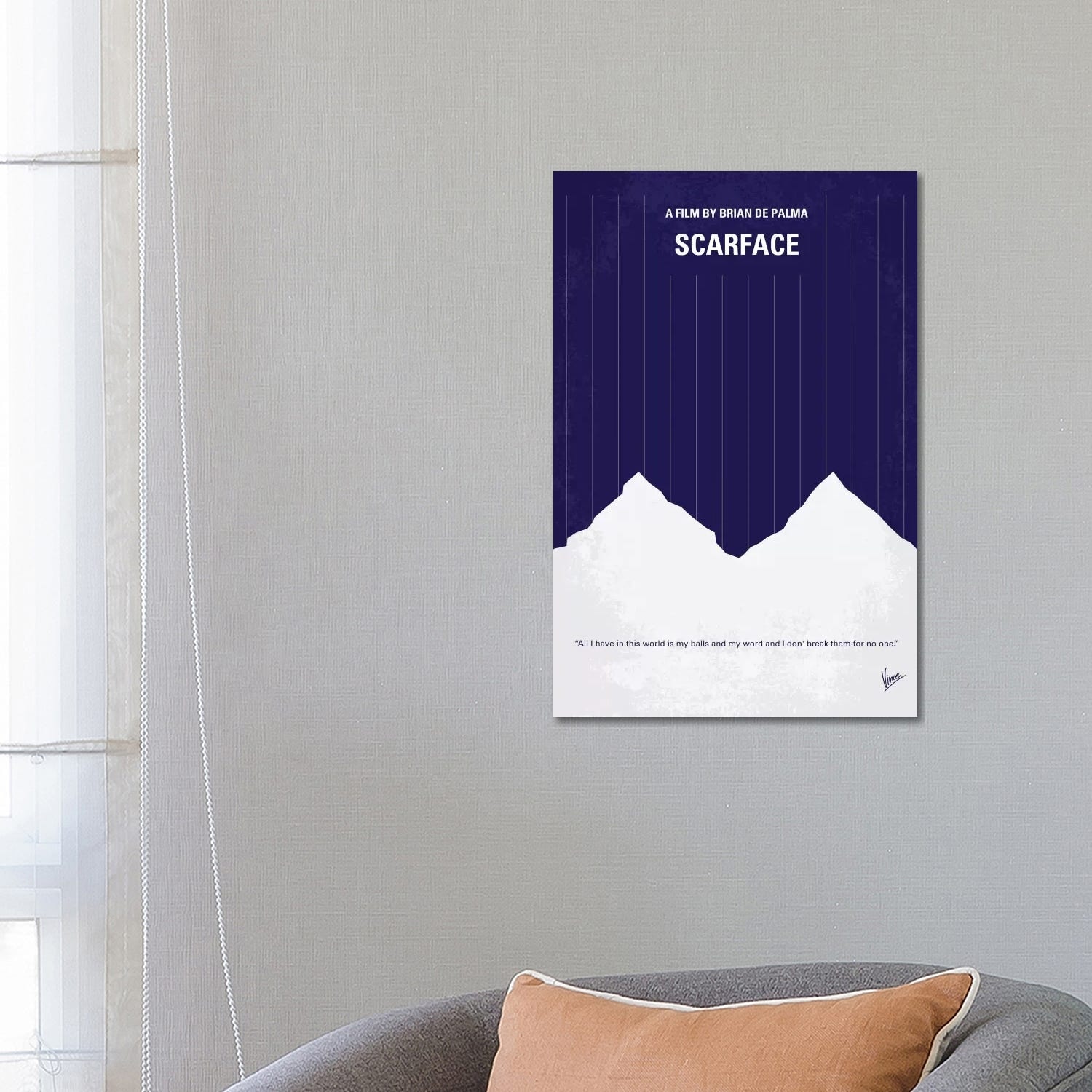 Scarface Minimal Movie Poster Art Print by Chungkong Canvas - Oversized Wall Decor-image