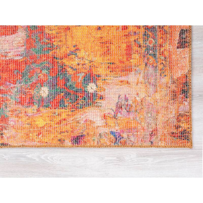 Vera Collection Red Power Loomed Indoor Area Rug