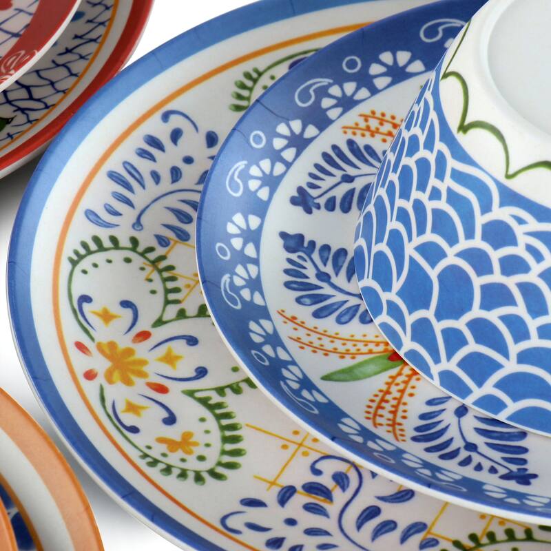 Laurie Gates California Designs Tierra 12Pc Bamboo Fiber Dinnerware