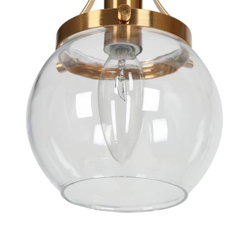 Beta Modern Gold 1-Light Mini Glass Pendant Light for Kitchen Island Dining Room - D 4.9" x H 7.6"