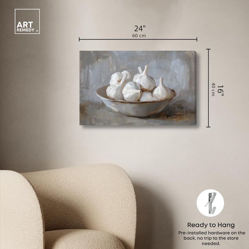 Garlic Bowl Canvas by Art Remedy, Gallery Wrapped