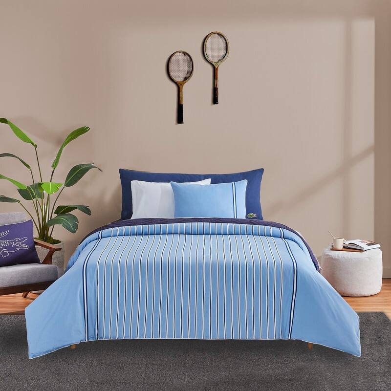 Lacoste Hollis Stripe Cotton Comforter Set