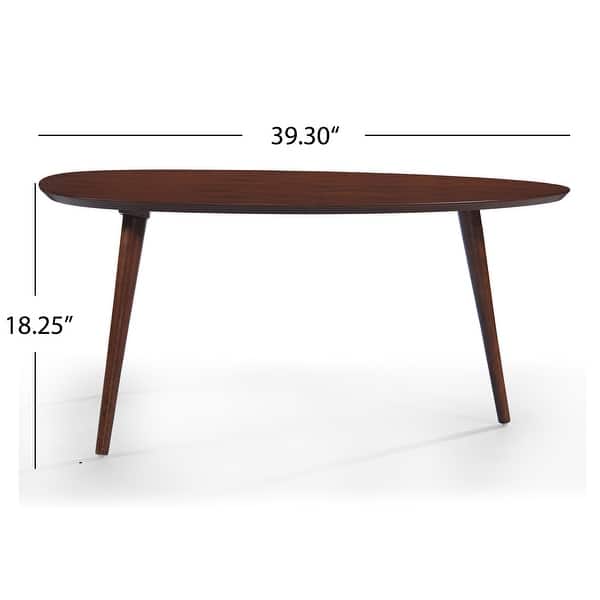 dimension image slide 1 of 2, Elam Mid-Century Wood Coffee Table by Christopher Knight Home - 39.30" L x 23.60" W x 18.25" H