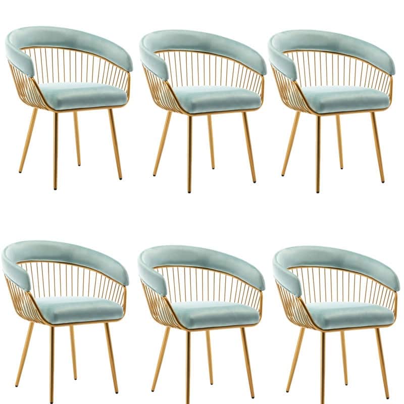 XINMICS Modern Dining Chair, Velvet Back Armchair for Living Room/Study, Set of 2/4/6