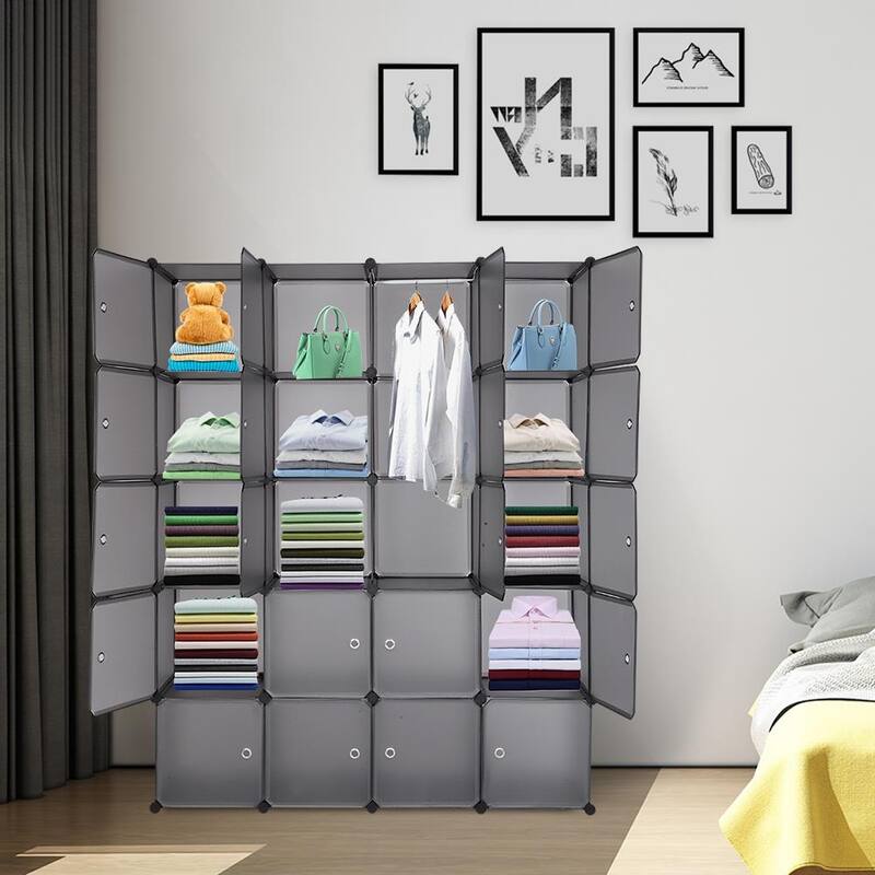 20 Cube Organizer Stackable Plastic Cube Storage Shelves