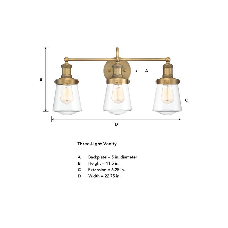 Taylor 3 Light Bath Bar - 22.625