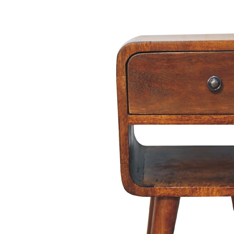 Artisan Furniture Solid Wood Mini Chestnut Curve Lower Nightstand