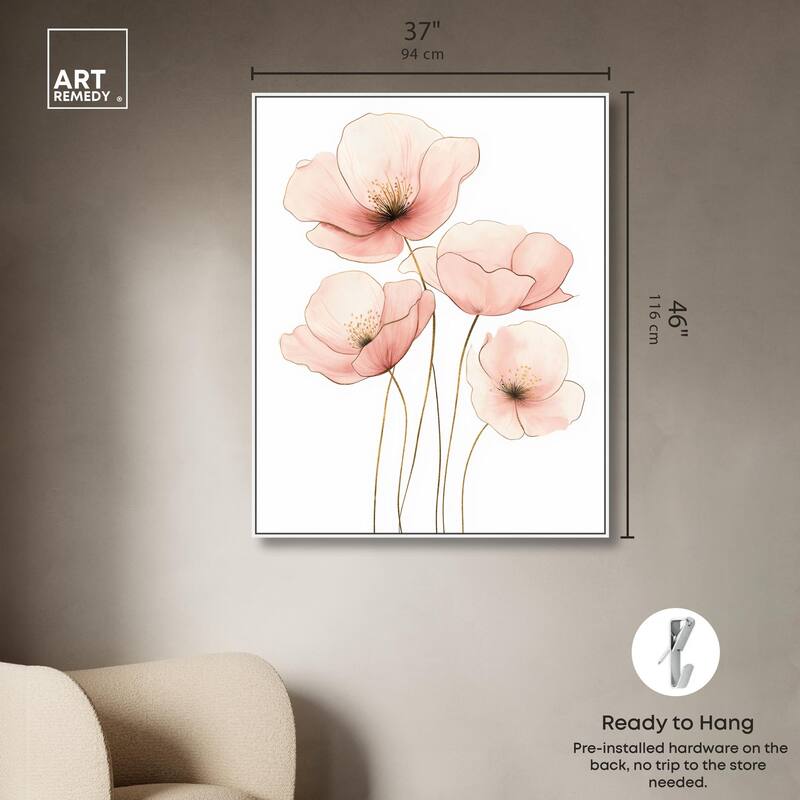Pink Petal light Canvas by Art Remedy