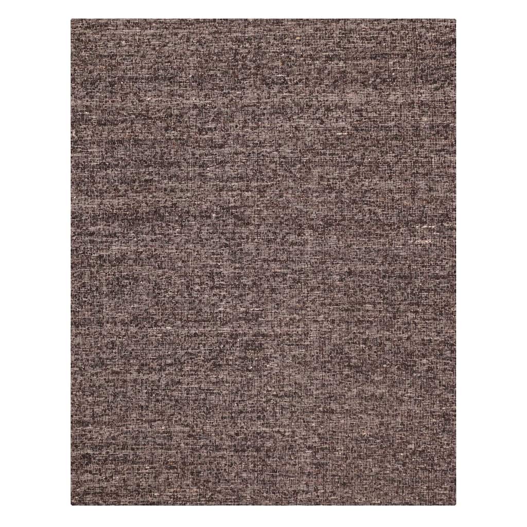 ECARPETGALLERY Braid weave Sienna Dark Brown Wool Kilim - 8'0 x 10'0