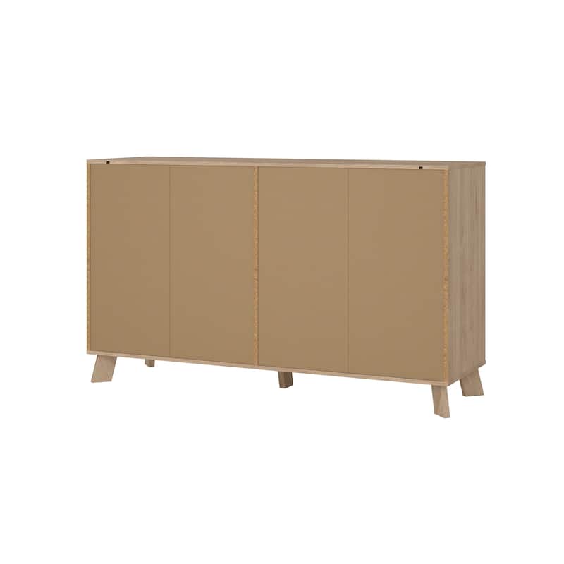 Porch & Den Ikast 6 Drawer Double Dresser, Jackson Hickory/White