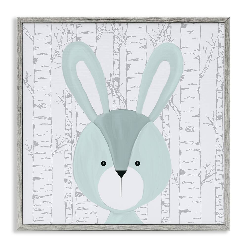 Stupell Charming Bunny on Birch Framed Giclee Art Design By Kim Allen