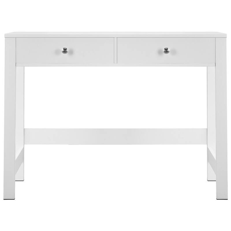 Compact White MDF Study Desk for Kids with 2 Drawers for Bedroom or School Use - 39.37” x 18.90” x 29.57”