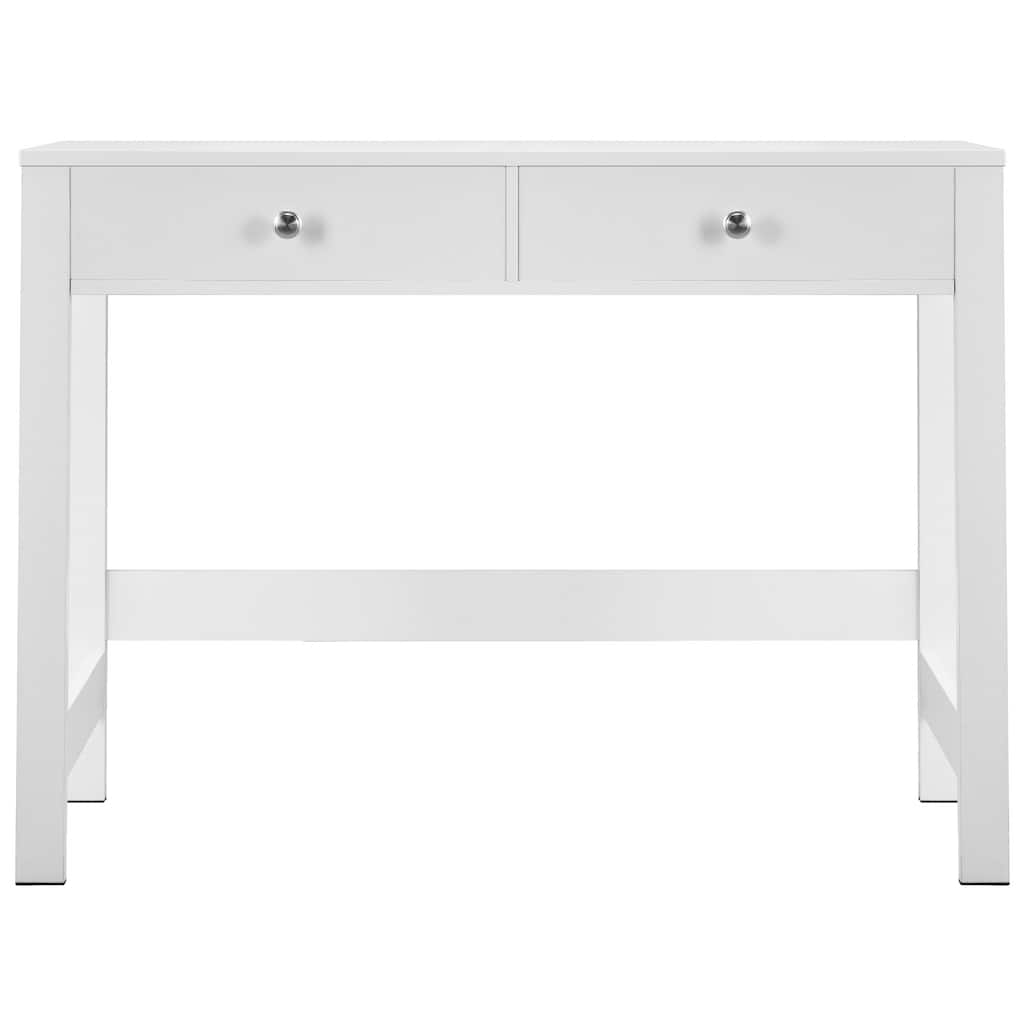 Compact White MDF Study Desk for Kids with 2 Drawers for Bedroom or School Use - 39.37” x 18.90” x 29.57”