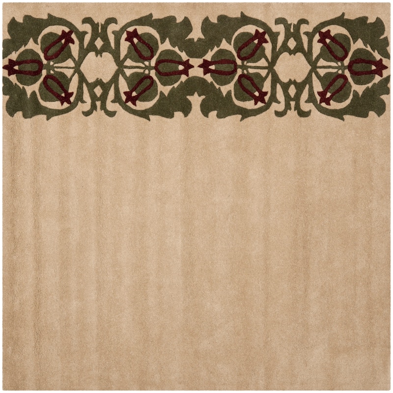 SAFAVIEH Handmade Soho Toccara Beige New Zealand Wool Rug - 6' Square - Beige/Grey