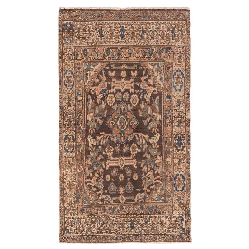 ECARPETGALLERY Hand-knotted Antalya Vintage Brown Wool Rug - 3'6 x 6'5