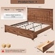 preview thumbnail 28 of 53, Farmhouse Wood Bed Frame with 54" Tall Headboard, 2 Large Drawers