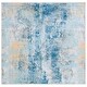 preview thumbnail 2 of 12, SAFAVIEH Sequoia Machine Washable Slip Resistant Murvet Rug 6'7" Square - Ivory Blue/Gold - Square