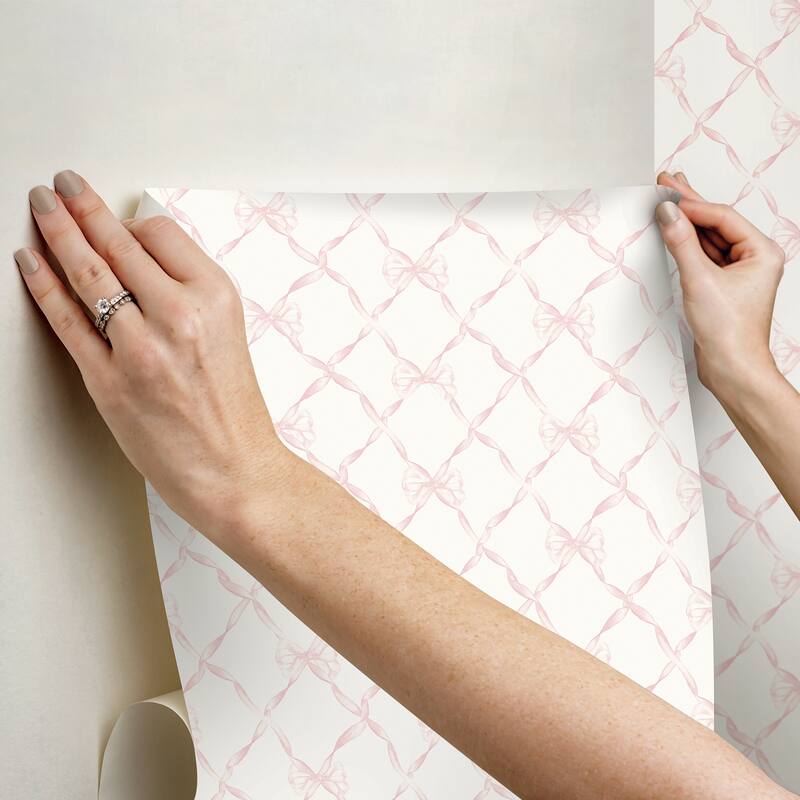 LoveShackFancy Baby Bow Pink Jam Peel and Stick Wallpaper