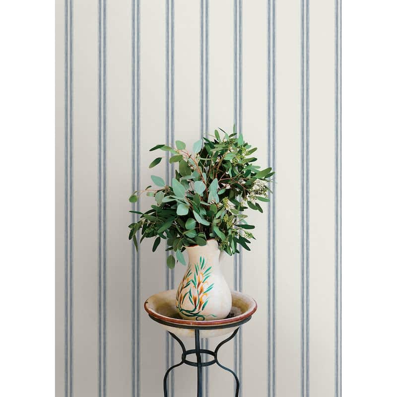 Chesapeake Johnny Blue Stripes Wallpaper