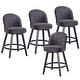 preview thumbnail 1 of 7, HOMYKA Swivel Bar Stool with Wood Legs Set of 4 - N/A Dark Grey-Black Leg