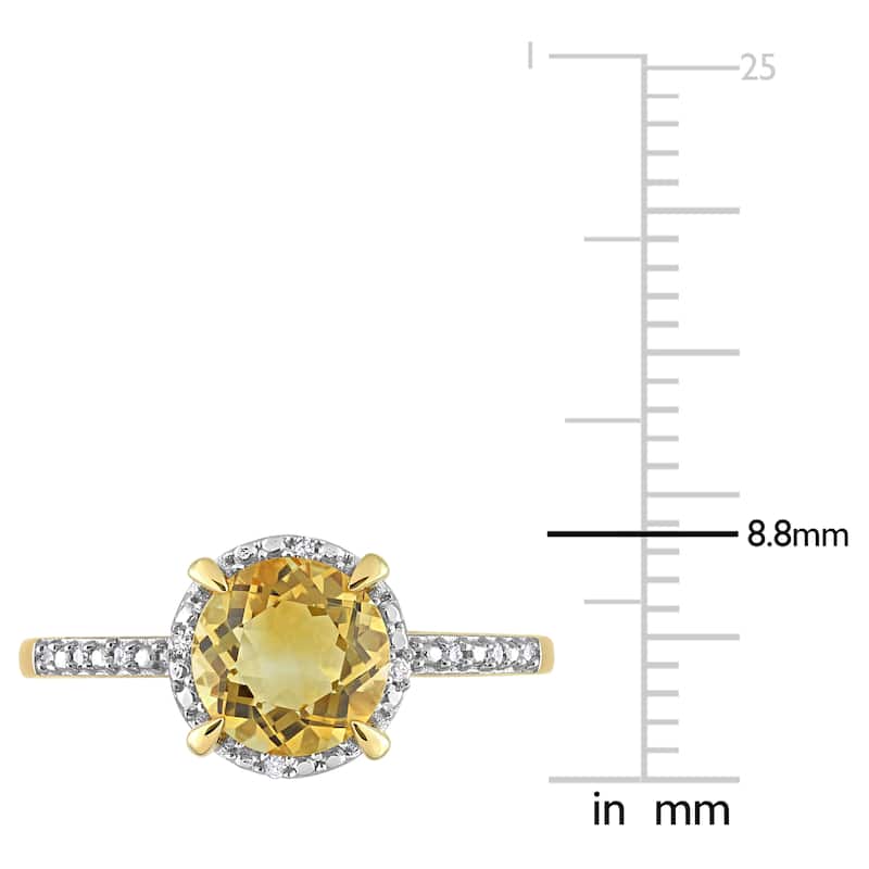 Miadora 1 1/4ct TGW Citrine and Diamond Accent Engagement Ring in 10k Yellow Gold