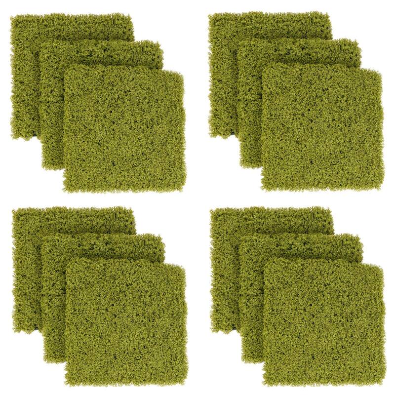 12PCS 20" x 20" Grass Wall Panels Backdrop Garden Privacy Fence Screen - Ligth Green