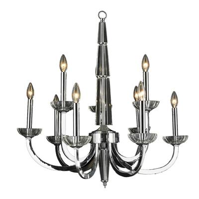 Worldwide W83158C29 Nine Light Chandelier Innsbruck Polished Chrome - One Size