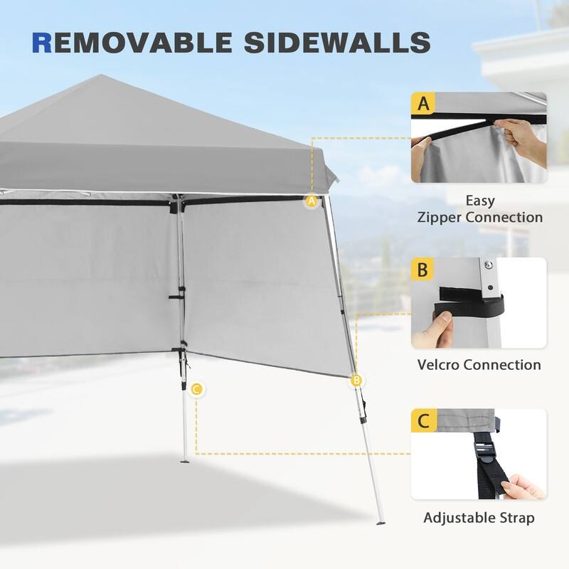 EAGLE PEAK Day Tripper 8x8 Aluminum Super-Lightweight Slant Leg Pop Up Canopy with 3 Removable Walls, Blue