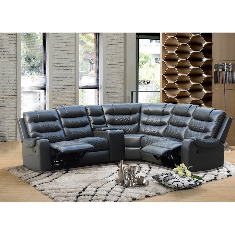 Mirabell 5-piece Faux Leather Reclining Sectional with console