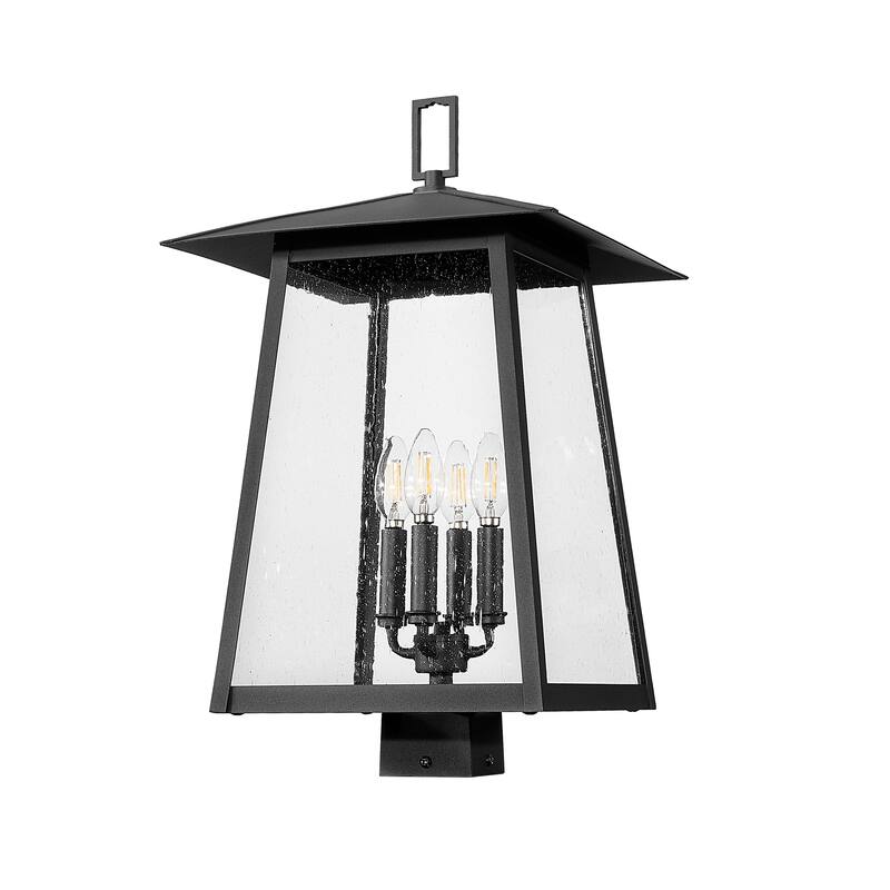 Rainer 4 Light Outdoor Post Mount Fixture in Black