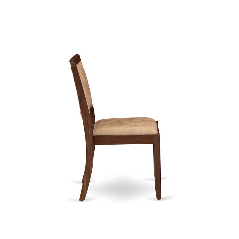 East West Furniture Dining Table set included a Round Table and stackable Chair, Antique Walnut (Pieces & Seat Type Options)