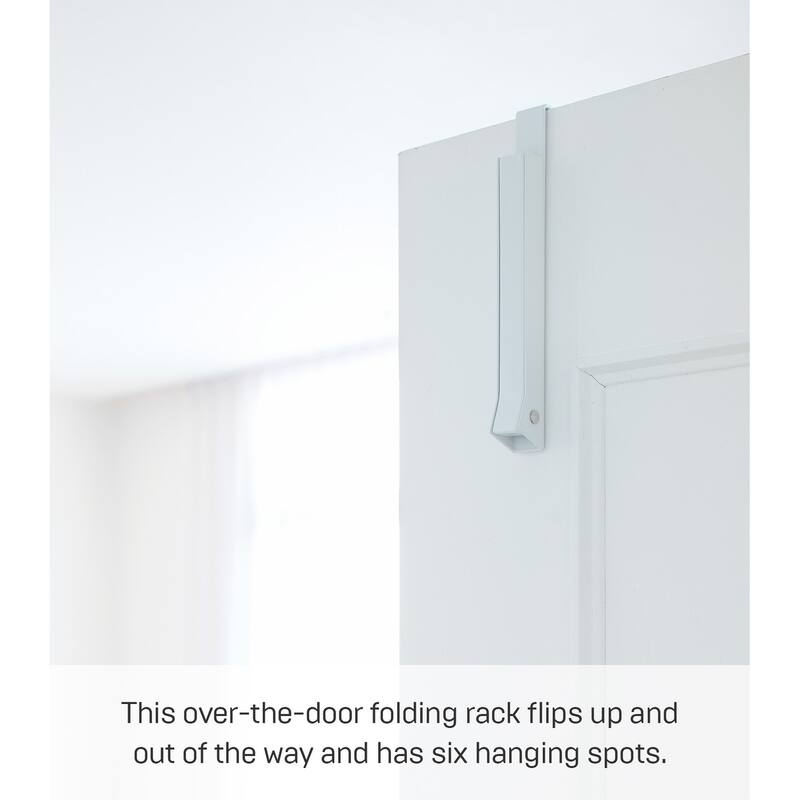 Yamazaki Home Over-the-Door Hook, Steel, Up To 1.375" Door, 1-Hook, Holds 13.2 lbs - L 2.76 x W 0.79 x H 7.87 inches