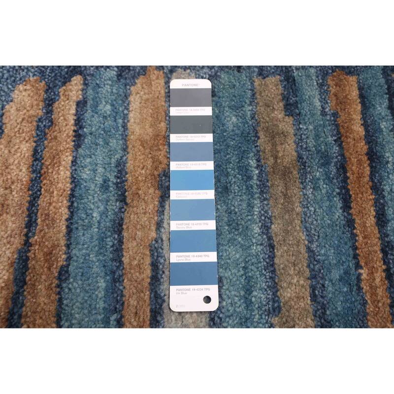 ECARPETGALLERY Hand-knotted Peshawar Ziegler Blue Wool Rug - 4'5 x 6'5