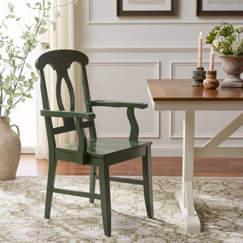 SAFAVIEH Home Hannelore Arm Chair - 18"W x 21"D x 39"H - Dark Green