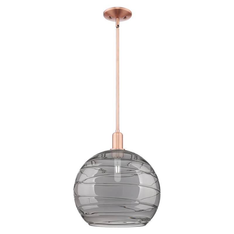 Innovations Lighting Endless Possibilities Arcadia - Athens Deco Swirl - 1 Light 14" Stem Hung Mini Pendant - Antique Copper